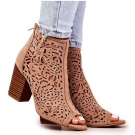 FB1 Prolamované Boty Na Post Béžová Bretaň béžový