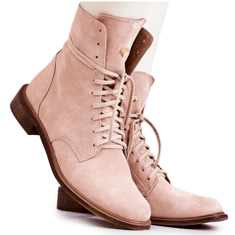 Semišové boty Nicole Pink 2697 růžový