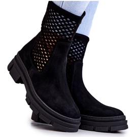 Kožené boty Workers Nicole Black 2711 černý