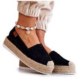 FB2 Černá Lesley Suede Slip On Espadrilky černý