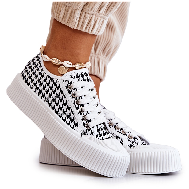 FB2 Nízké Tenisky Na Platformě Černá A Bílá Míša bílý