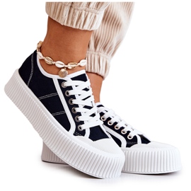 FB2 Nízké Tenisky Na Černé Platformě Mischa černý