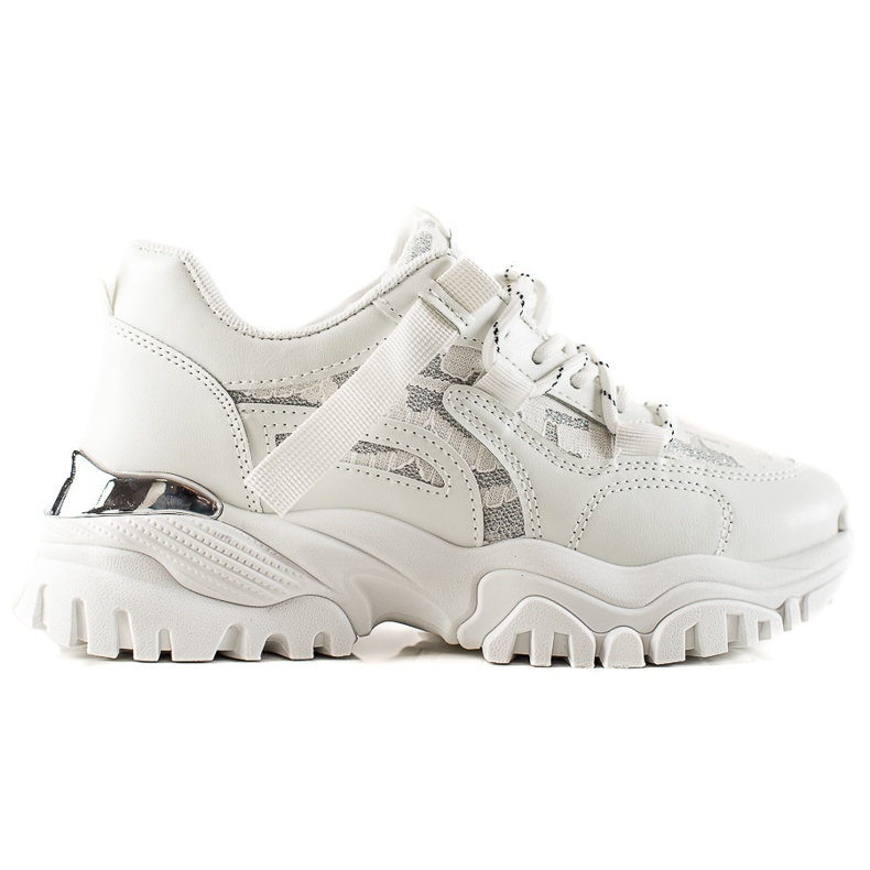 TRENDI Módní tenisky s třpytkami bílý