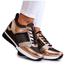 Vinceza Sportovní boty Tenisky Black and Gold Sharon černý zlatý