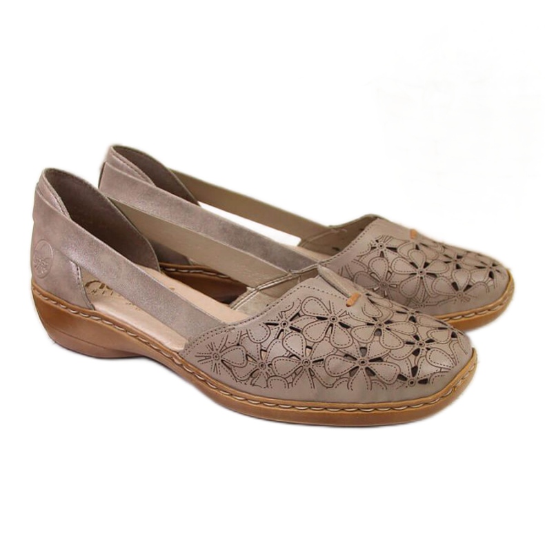 Prolamovaná obuv W Rieker 41356 béžová béžový