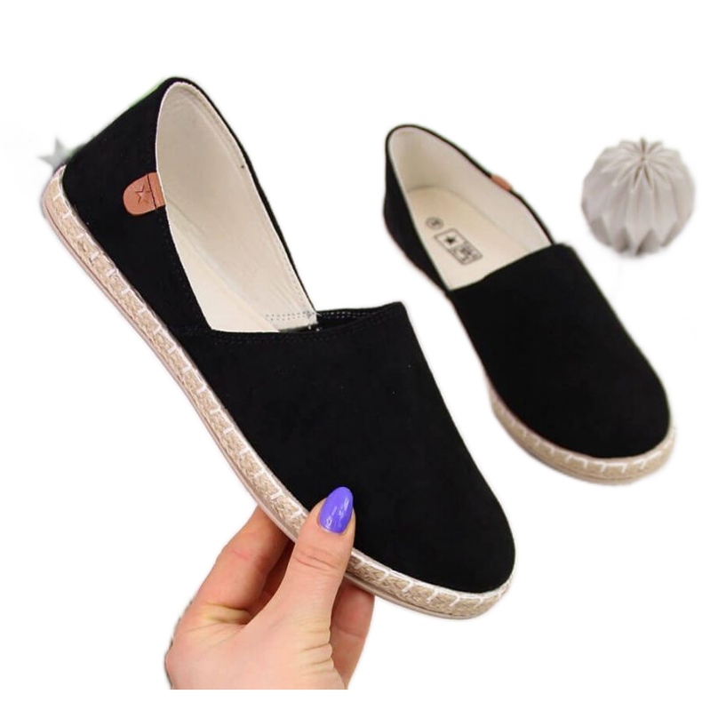Slip on espadrilky s výřezy Novinky W EVE270A černá