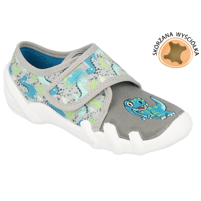 Dětské pantofle Befado s aplikací 273x342 modrý