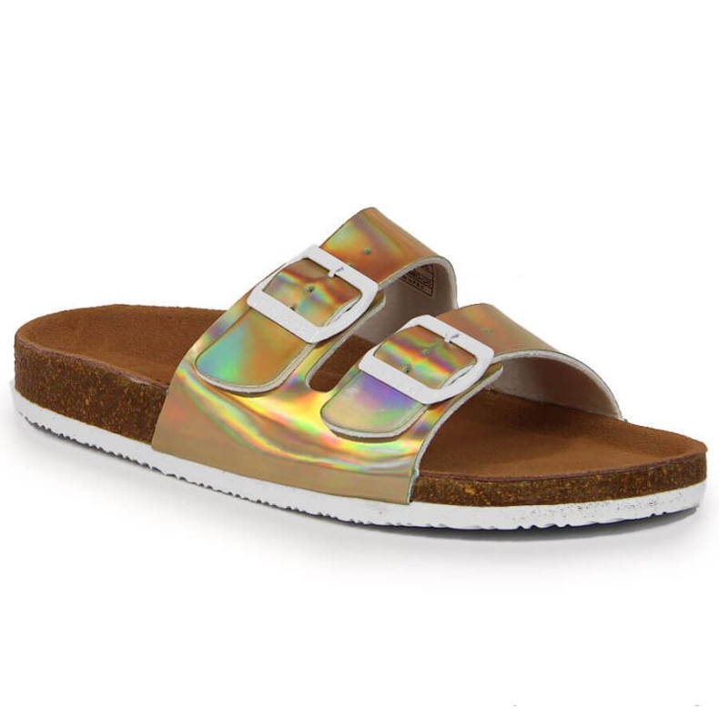 Pantofle s přezkami Big Star W HH274896 zlaté zlatý