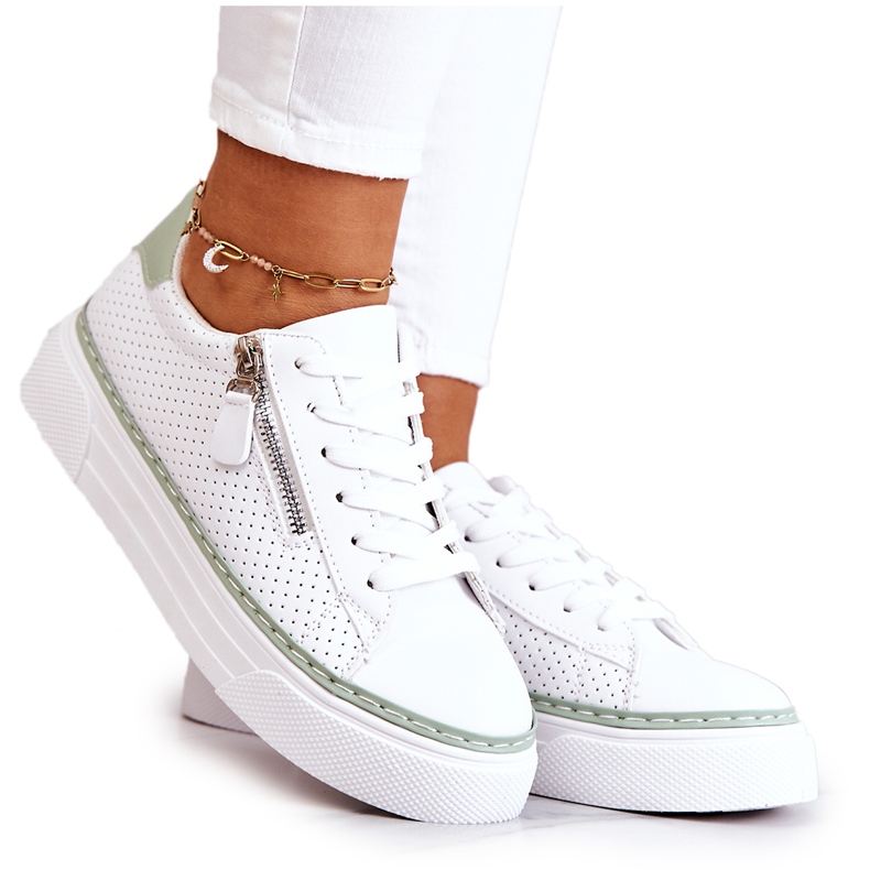 FB2 Sportovní Boty Na Bílé A Zelené Platformě Louisa bílý zelená