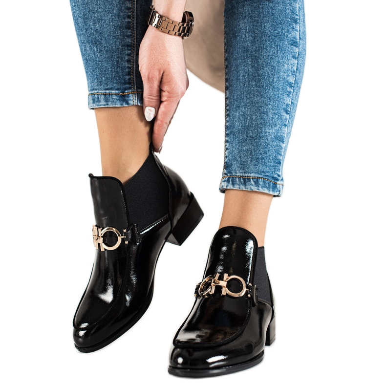 W. Potocki Elegantní nazouvací boty Potocki černá