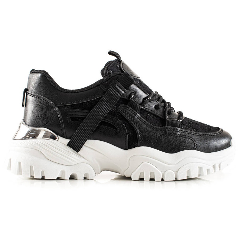 TRENDI Módní tenisky s třpytkami černá