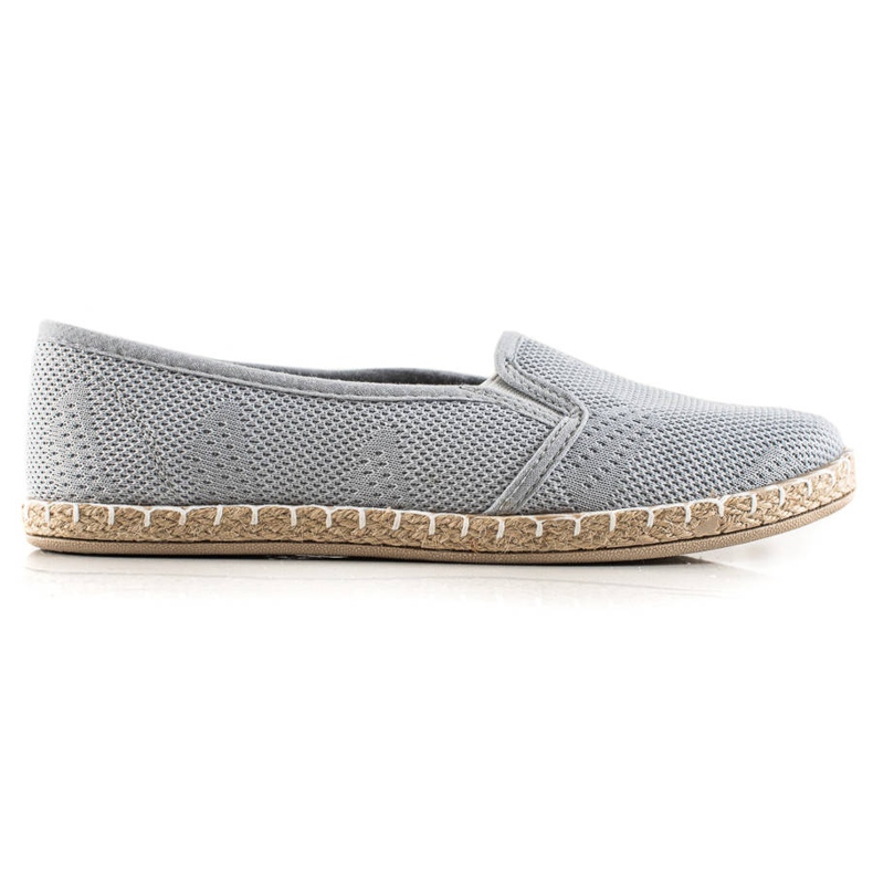 TRENDI Ležérní kluzké espadrilky šedá