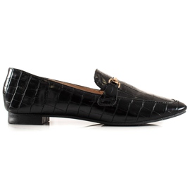 Encor Elegantní mokasíny s eko kůží černý