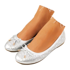 Stříbrné baleríny s prolamovaným vzorem Negrete stříbrný Stříbrné baleríny s prolamovaným vzorem Negrete stříbrný