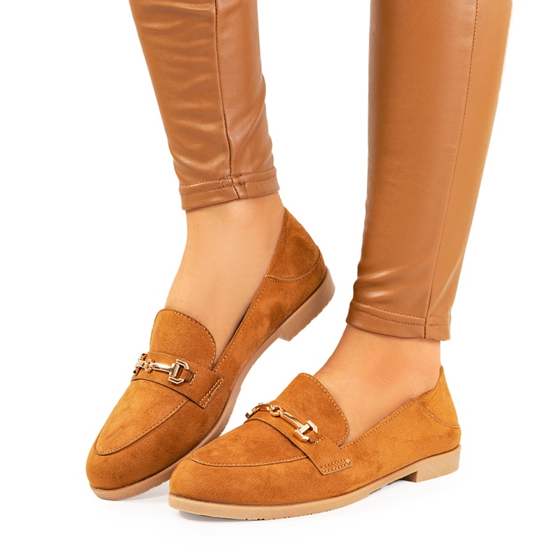 Aniria hnědé mokasíny s plochými podpatky hnědý Aniria hnědé mokasíny s plochými podpatky hnědý