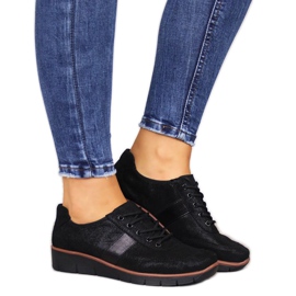 Kožené boty na klínku Filippo W PAW68A černé černá Kožené boty na klínku Filippo W PAW68A černé černá