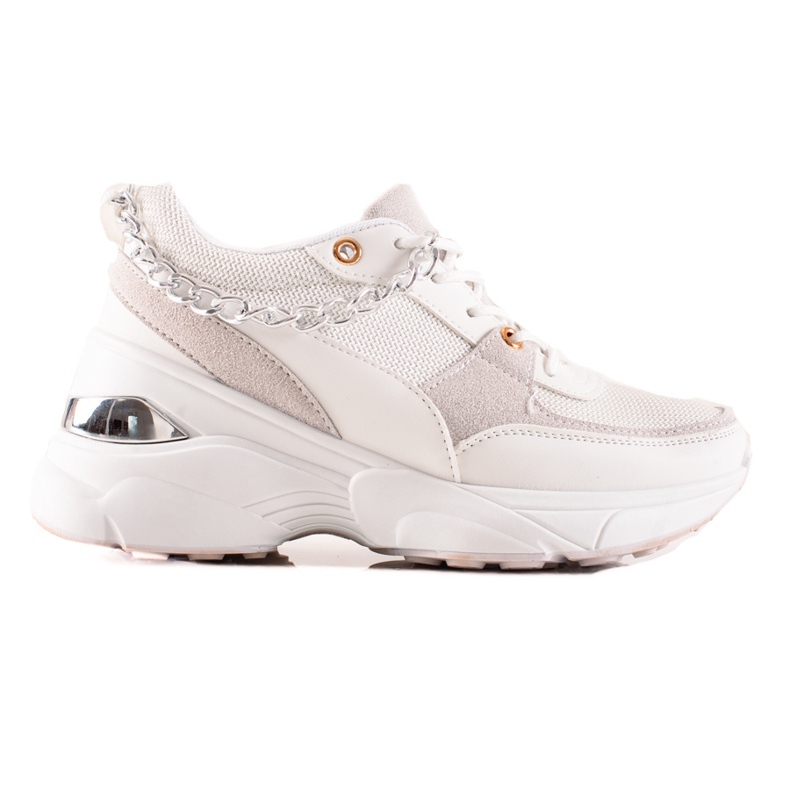 Ideal Shoes Tenisky S řetězem bílý