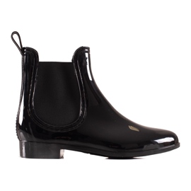 TRENDI Lakované galoše černý