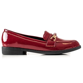 Small Swan Lakované Burgundy Brogues červený