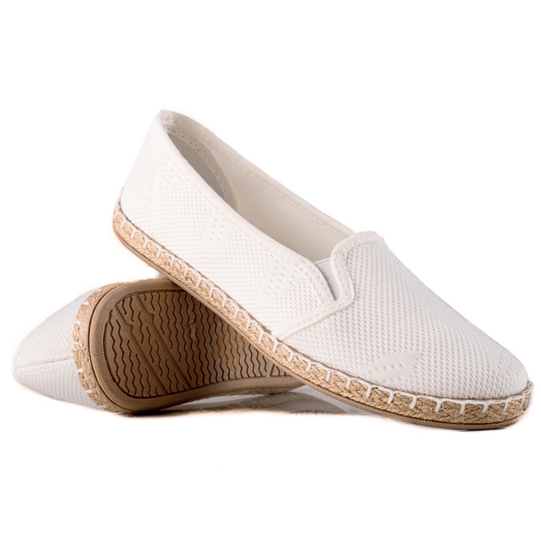 TRENDI Ležérní kluzké espadrilky bílý