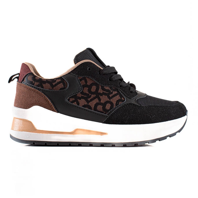 TRENDI Stylové tenisky na platformě hnědý černá