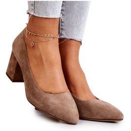 Semišové lodičky Sergio Leone PB411 Béžová hnědý