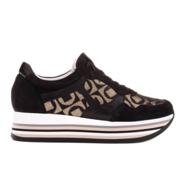 Marco Shoes Tenisky se silnou podrážkou z přírodního semiše 2228P-1285-041-001-1 černý