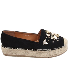 Manami Black shell espadrilky černý