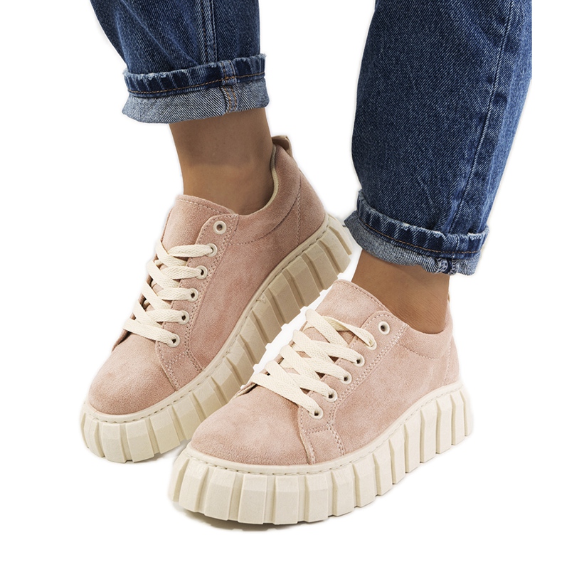 Růžové tenisky na platformě Mirabel růžový