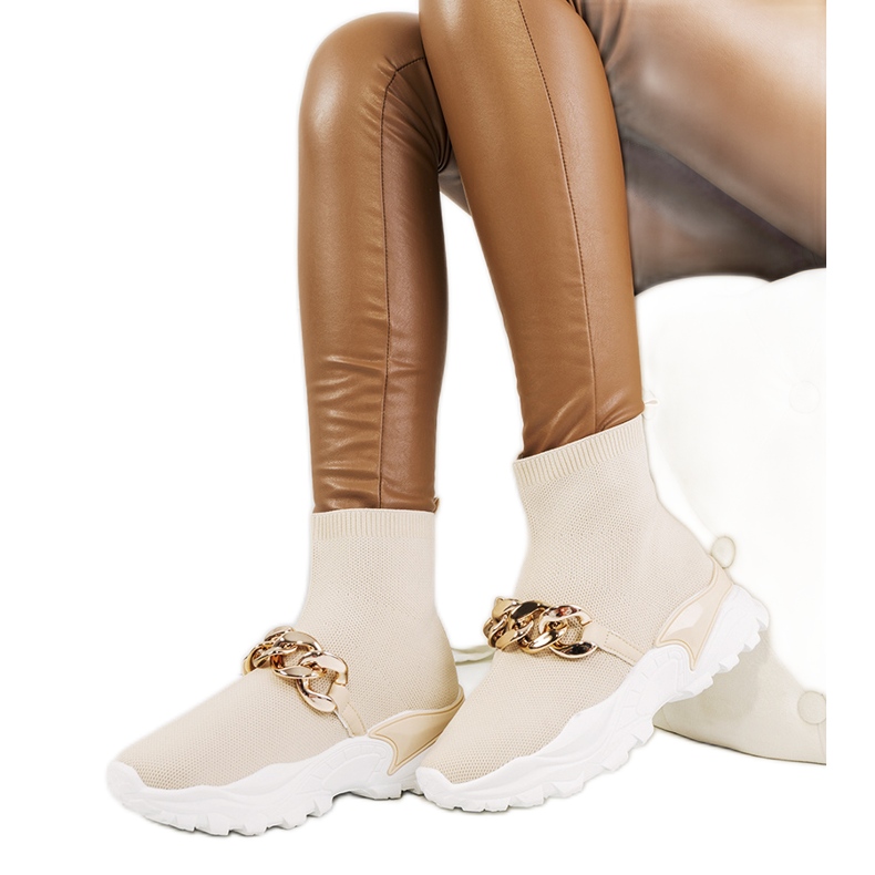 Vysoké béžové tenisky Hurtado béžový