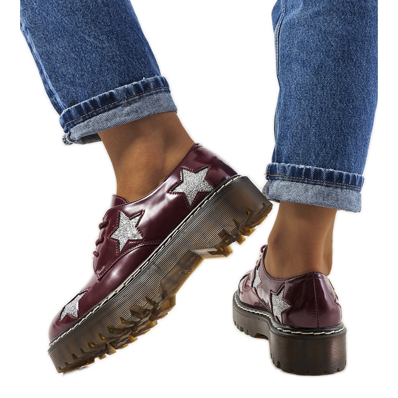 Kaštanové boty s hvězdami Starl červené vícebarevný