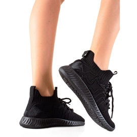 TRENDI Módní černé tenisky černý