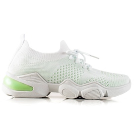 TRENDI Šněrovací bílé tenisky bílý zelený