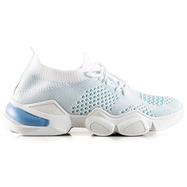 TRENDI Šněrovací bílé tenisky bílý modrý