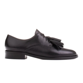 Marco Shoes Šněrovací boty s třásněmi černý