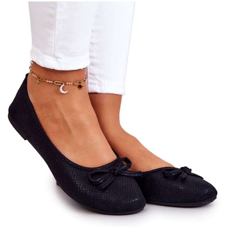 Klasické dámské baleríny, profilovaná stélka, černá Fimme