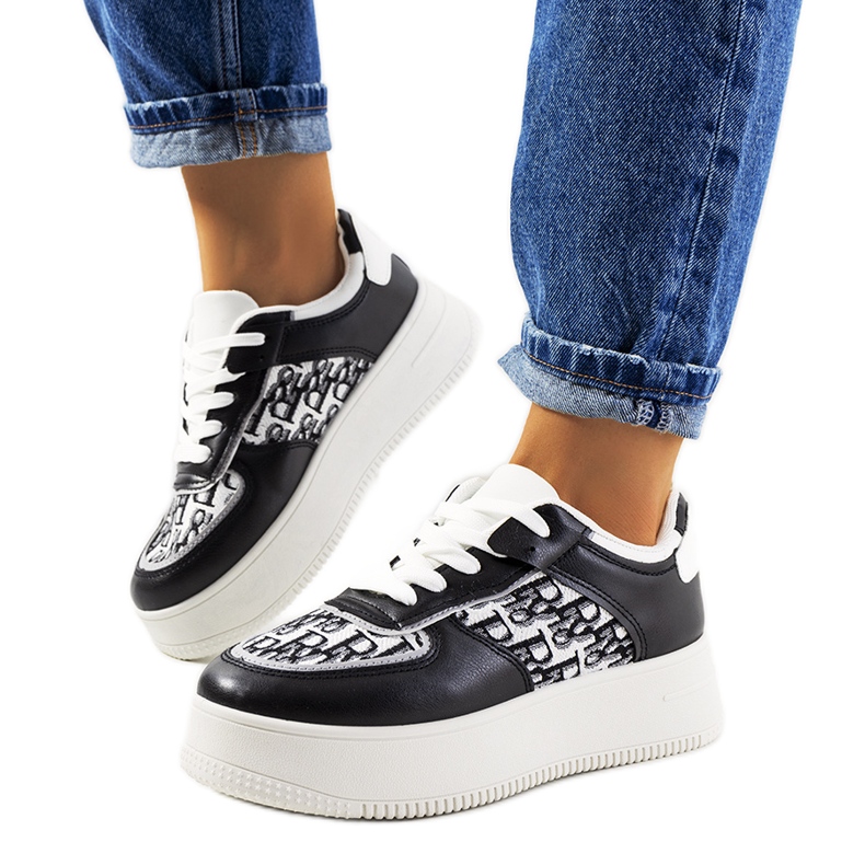 Černé tenisky na platformě Worden bílý černá