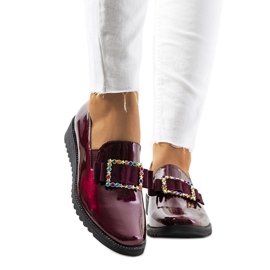 Vínové lakované boty Kalma červený