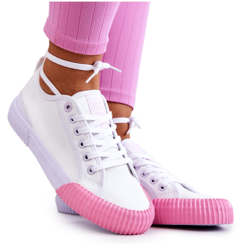 Materiál Sneakers Big Star JJ274111 Bílé tenisky bílý