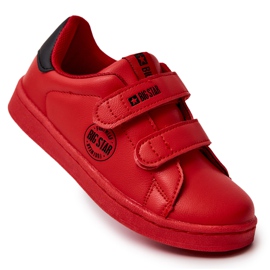 Dětské tenisky na suchý zip Big Star DD374030 červeno-černé červený