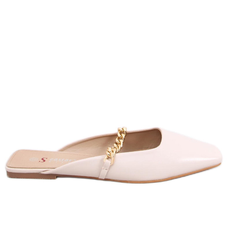 Pantofle Chiara Beige s řetízkem béžový