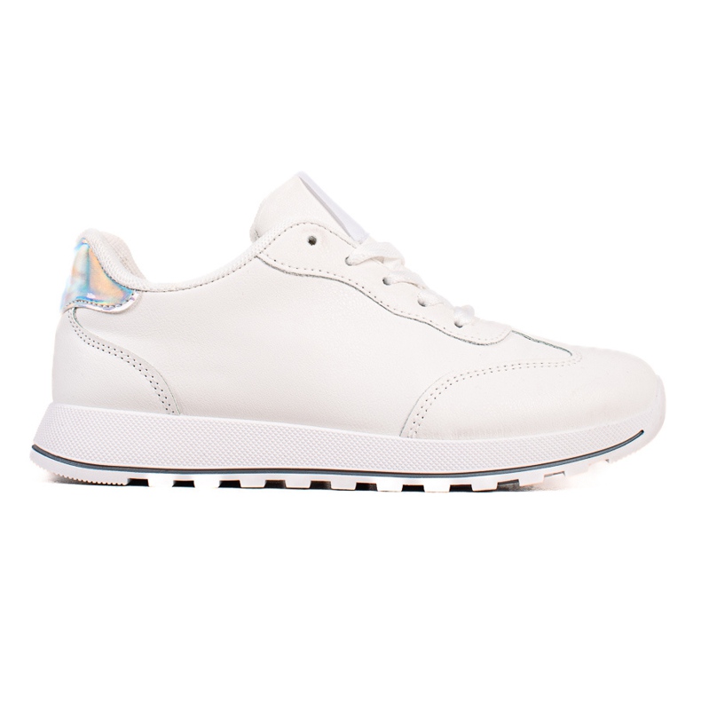 TRENDI Klasické sportovní boty vyrobené z eko kůže bílý TRENDI Klasické sportovní boty vyrobené z eko kůže bílý