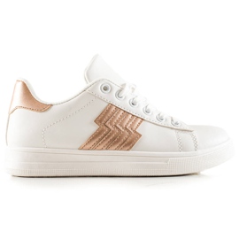 TRENDI Tenisky se zlatou vložkou bílý
