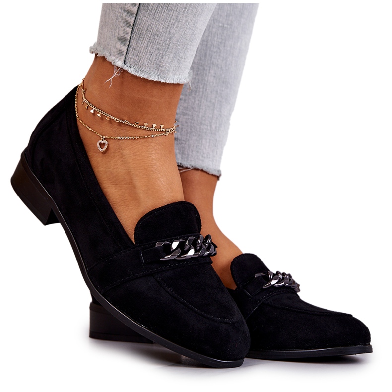 Vinceza Černé semišové mokasíny Yasmin černá