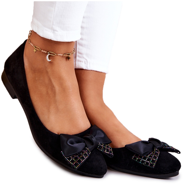 PE1 Klasická černá balerína s lukem Grayson