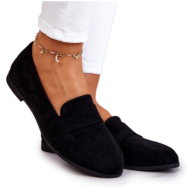 PE1 Jayden černé semišové mokasíny s páskem černá