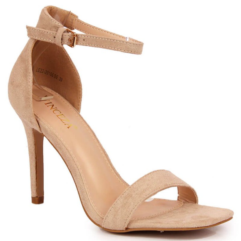 Sandály na jehlovém podpatku Vinceza W JAN81B béžová béžový