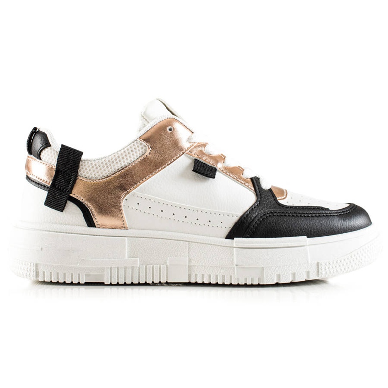 TRENDI Stylové tenisky bílý černá zlatý