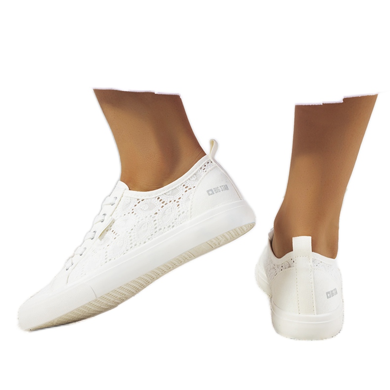 Bílé krajkové tenisky Big Star W274925 bílý