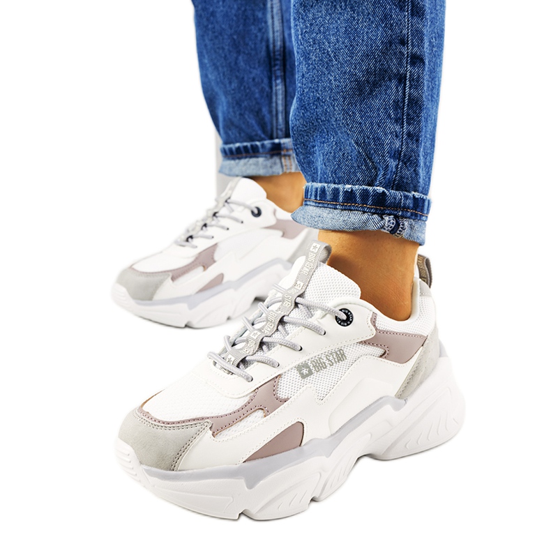 Bílé tenisky Big Star HH274255 béžový bílý Bílé tenisky Big Star HH274255 béžový bílý